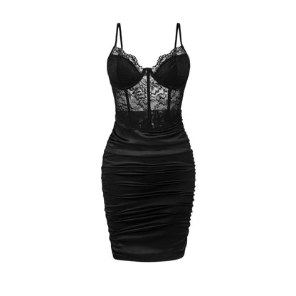 The Corset Noir - Satin Lace Dress