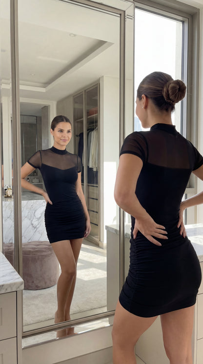 The Luminé Mini - Half Turtleneck Pullover Dress